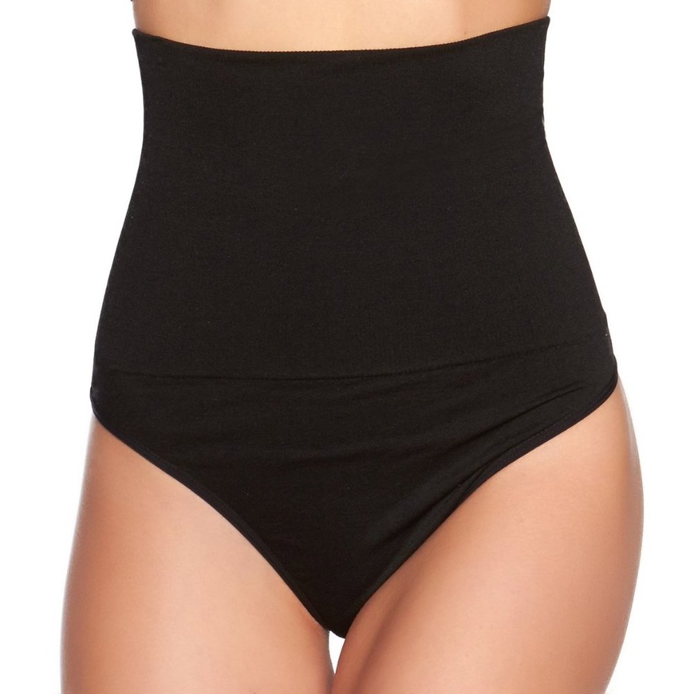 Black Fuchsia by Secret Lace High Waisted Thong
